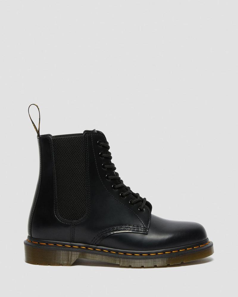 Men's Dr Martens 1460 Harper Smooth Leather Lace Up Boots Black | AU 515KOR